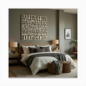 Grey Bedroom 4 Canvas Print