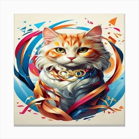 Default Olympic Games With Differents Cats And Logo Olympic 2 Canvas Print