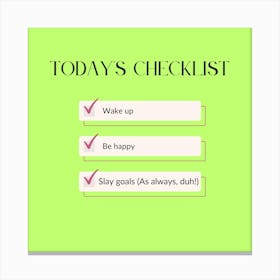 Checklist Canvas Print