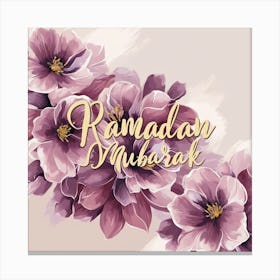 Ramadan Mubarak 2025 girly pink and gold floral design Ramadan 2025 wall art Canvas Print