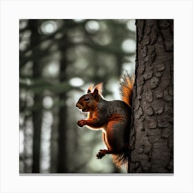 Red Squirrel In The Forest 21 Canvas Print