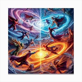 Clash Against Time Canvas Print