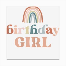 Birthday Girl Boho Rainbow Party Retro Supplies Canvas Print