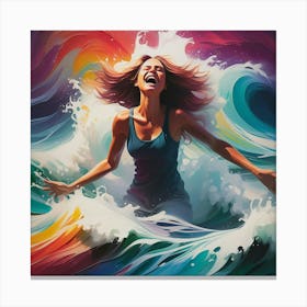 Joy In The Ocean Canvas Print