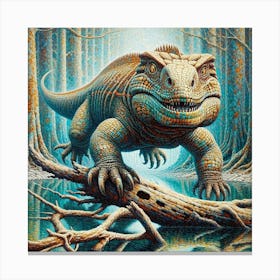 Lizard In The Woods Canvas Print
