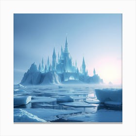 Ice Palace At The Edge Of A Frozen Sea Canvas Print