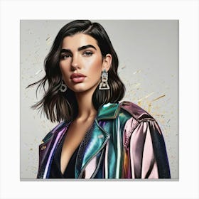 dua lipa art print portrait i Canvas Print