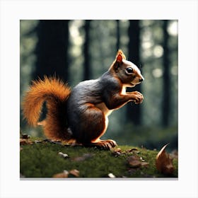 Squirrel In The Forest 30 Canvas Print