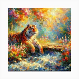 Tiger In The Forest impressionism 1 Canvas Print