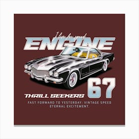 Live For Speed Engine 67- car, bumper, funny, meme Canvas Print