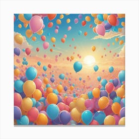 Balloons In The Sky 1 Canvas Print