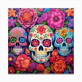 Day Of The Dead Skulls 25 Canvas Print