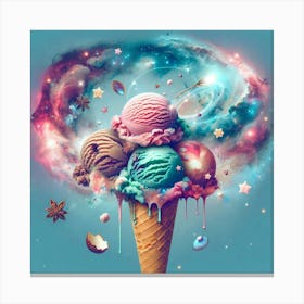 Ice Cream Cone In Space Canvas Print