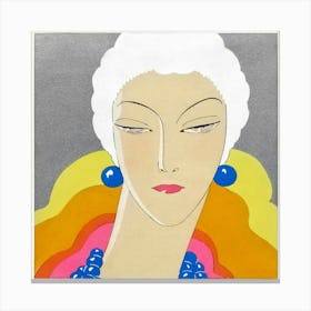 'A Woman With Blue Earrings' Canvas Print