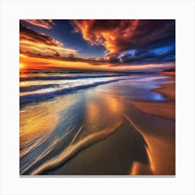 Sunset On The Beach 226 Canvas Print