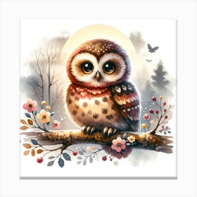 Foggy Dawn Owl Canvas Print