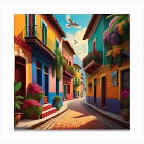 Colorful Street Canvas Print