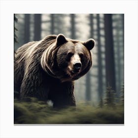 Grizzly Bear In The Forest 11 Canvas Print