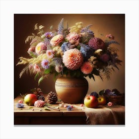 Still life. Dahlias 1 Canvas Print