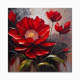 Red Flower Painting Canvas Print