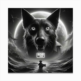 Wolf In The Moonlight Canvas Print