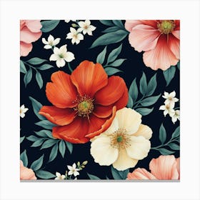 Seamless Floral Pattern 5 Canvas Print