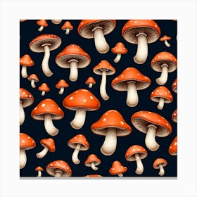 Seamless Pattern With Mushrooms 6 Canvas Print