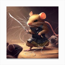 Mouse With A Sword Canvas Print