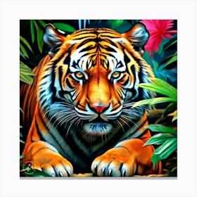 Tiger In The Jungle 2 Canvas Print