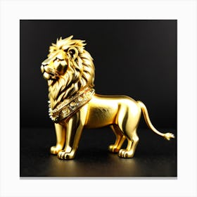 Vintage Golden Glass Lion Canvas Print