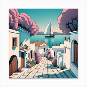 Seaside Village Canvas Print