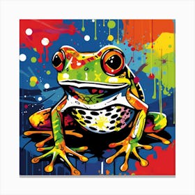 Colorful Frog Splatter 1 Canvas Print