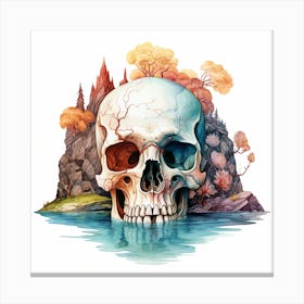 Skull In The Water 6 Canvas Print