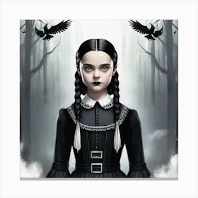 wednesday Addams goth portrait Canvas Print