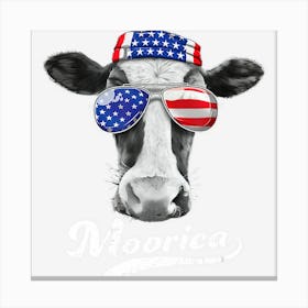 Limited Edition Cow 4th Of July Moorica Merica Men American Canvas Print