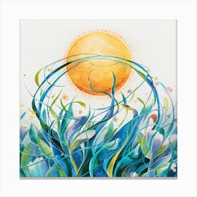 Sun And The Grass 1 Canvas Print