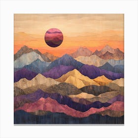 Sunset Over Mountains Canvas Print