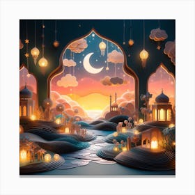 3d Paper Cut Art 1 Canvas Print