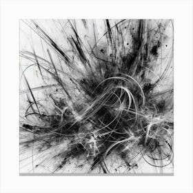 Abstract Black And White Painting 1 Canvas Print