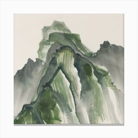 Japanese Watercolour Of Mount Nikko Shirane 2 Canvas Print