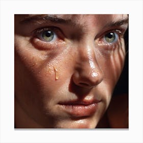 Woman With Tears On Her Face Canvas Print