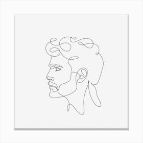 Men Face Line Drawing Print Canvas Print