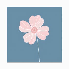 A White And Pink Flower In Minimalist Style Square Composition 19 Canvas Print