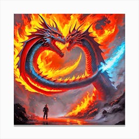 Dragons In Flames Canvas Print