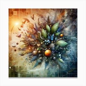 Abstract Wall Art Organic Fusion 4 Canvas Print