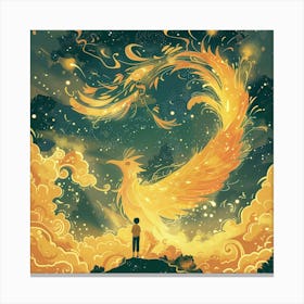 A Kid Is Watching The Phoenix Rising Canvas Print