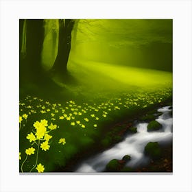 Stream In The Forest Canvas Print