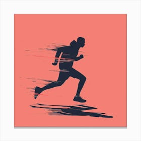 Silhouette Of A Runner 1 Canvas Print