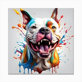 Dog With Paint Splashes Canvas Print