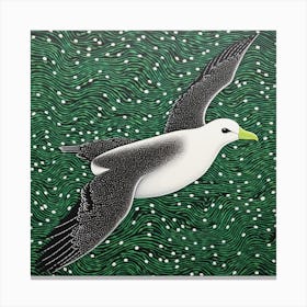 Ohara Koson Inspired Bird Painting Albatross 3 Square Canvas Print